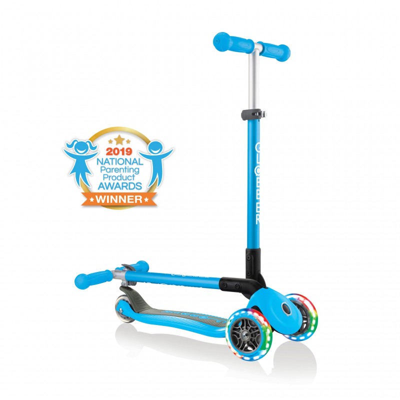 Patinete Globber Primo Foldable Lights Sky Blue - Scooter Xtreme